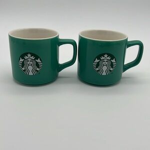 Starbucks Coffee or Tea Mugs - Green with Siren Logo 11 Ounce (Set of 2)